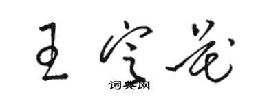 骆恒光王定花草书个性签名怎么写