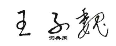 骆恒光王子魏草书个性签名怎么写