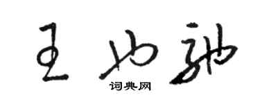 骆恒光王也弛草书个性签名怎么写
