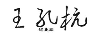 骆恒光王孔杭草书个性签名怎么写