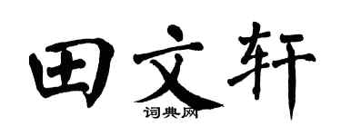 翁闿运田文轩楷书个性签名怎么写