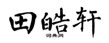 翁闿运田皓轩楷书个性签名怎么写