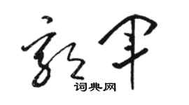 骆恒光郭军草书个性签名怎么写