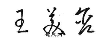 骆恒光王美含草书个性签名怎么写