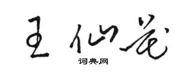 骆恒光王仙花草书个性签名怎么写