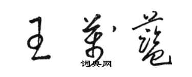骆恒光王万蓝草书个性签名怎么写