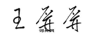骆恒光王屏屏草书个性签名怎么写