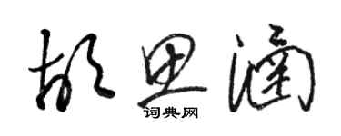 骆恒光胡思涵草书个性签名怎么写