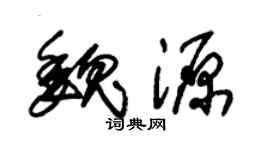 朱锡荣魏源草书个性签名怎么写