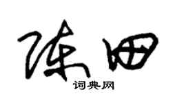 朱锡荣陈田草书个性签名怎么写