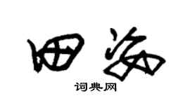 朱锡荣田姿草书个性签名怎么写