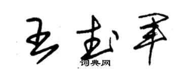 朱锡荣王武军草书个性签名怎么写