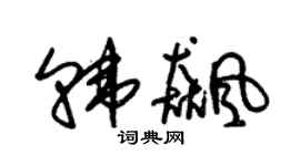 朱锡荣韩飙草书个性签名怎么写