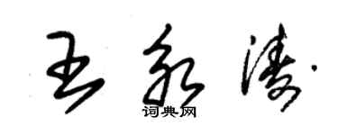 朱锡荣王永涛草书个性签名怎么写