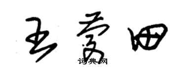 朱锡荣王庆田草书个性签名怎么写