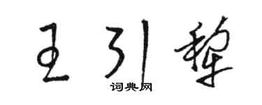 骆恒光王引犁草书个性签名怎么写