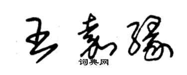 朱锡荣王嘉缘草书个性签名怎么写