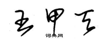 朱锡荣王甲天草书个性签名怎么写
