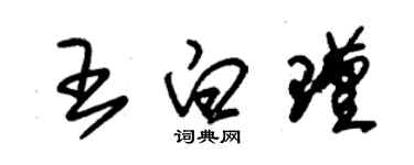 朱锡荣王白瑾草书个性签名怎么写