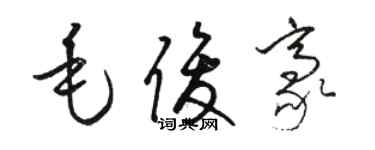 骆恒光毛俊豪草书个性签名怎么写