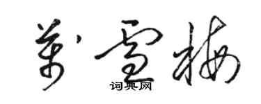 骆恒光万雪梅草书个性签名怎么写