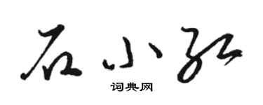 骆恒光石小红草书个性签名怎么写
