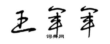 曾庆福王军军草书个性签名怎么写