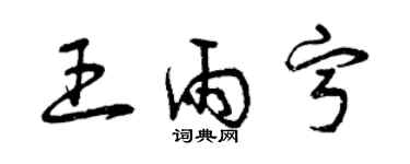 曾庆福王雨宁草书个性签名怎么写