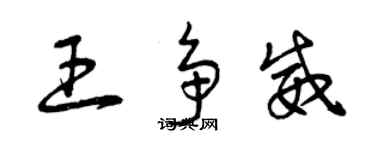 曾庆福王争威草书个性签名怎么写