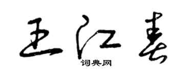 曾庆福王江春草书个性签名怎么写