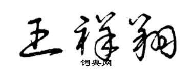 曾庆福王祥翔草书个性签名怎么写