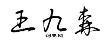 曾庆福王九森草书个性签名怎么写