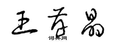 曾庆福王存晶草书个性签名怎么写