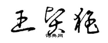 曾庆福王贤猛草书个性签名怎么写