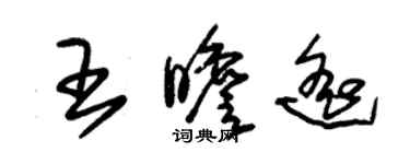 朱锡荣王瞻遥草书个性签名怎么写