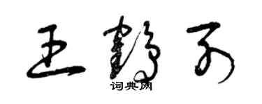 曾庆福王鹤列草书个性签名怎么写