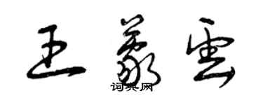 曾庆福王蒙云草书个性签名怎么写