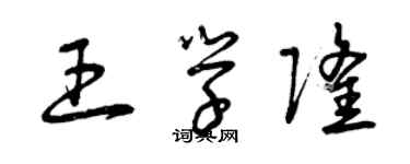 曾庆福王学隆草书个性签名怎么写