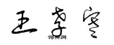 曾庆福王孝寒草书个性签名怎么写