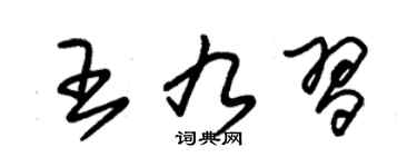 朱锡荣王九习草书个性签名怎么写