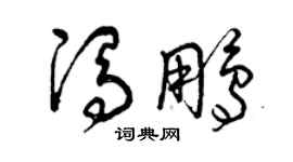 曾庆福冯鹏草书个性签名怎么写