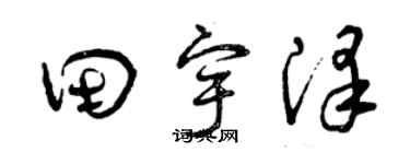 曾庆福田宇泽草书个性签名怎么写