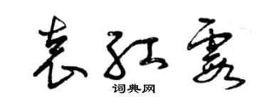 曾庆福袁红霞草书个性签名怎么写