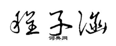 曾庆福程子涵草书个性签名怎么写