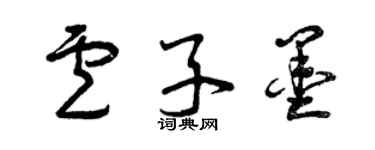 曾庆福卢子墨草书个性签名怎么写