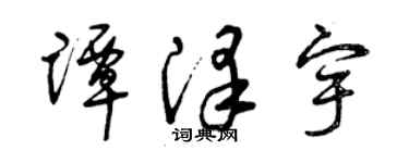 曾庆福谭泽宇草书个性签名怎么写