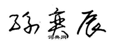 朱锡荣孙奕辰草书个性签名怎么写