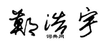 朱锡荣郑浩宇草书个性签名怎么写