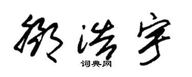 朱锡荣邓浩宇草书个性签名怎么写