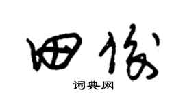 朱锡荣田俊草书个性签名怎么写